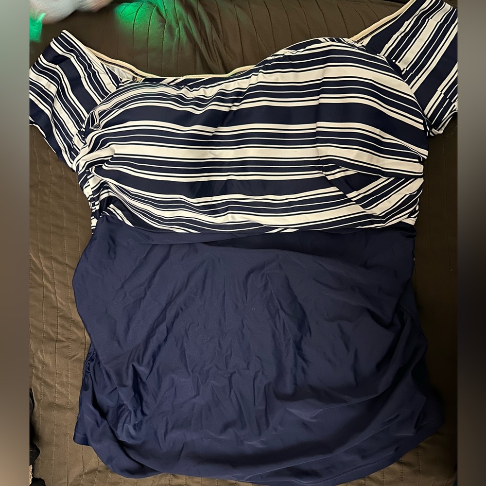 Lane Bryant / cacique off the shoulder tankini top. .